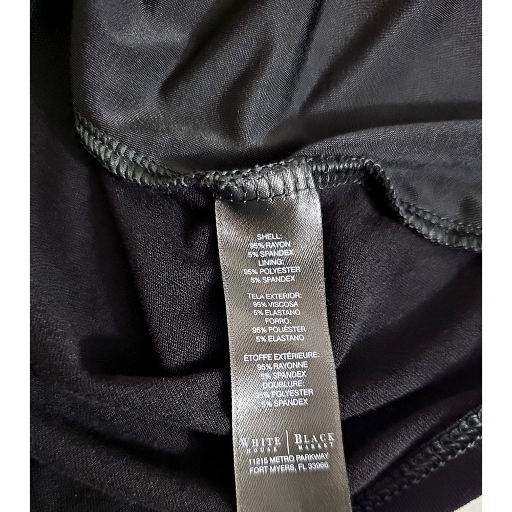 White House Black Market ~Woman Size S~ Black Stretch Top Shirt Short Sleeve. - Picture 4 of 11